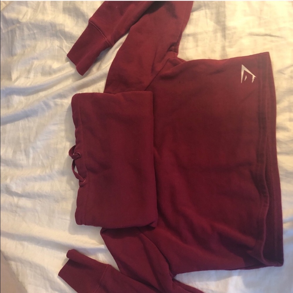Maroon Gymshark Cropped Sweater